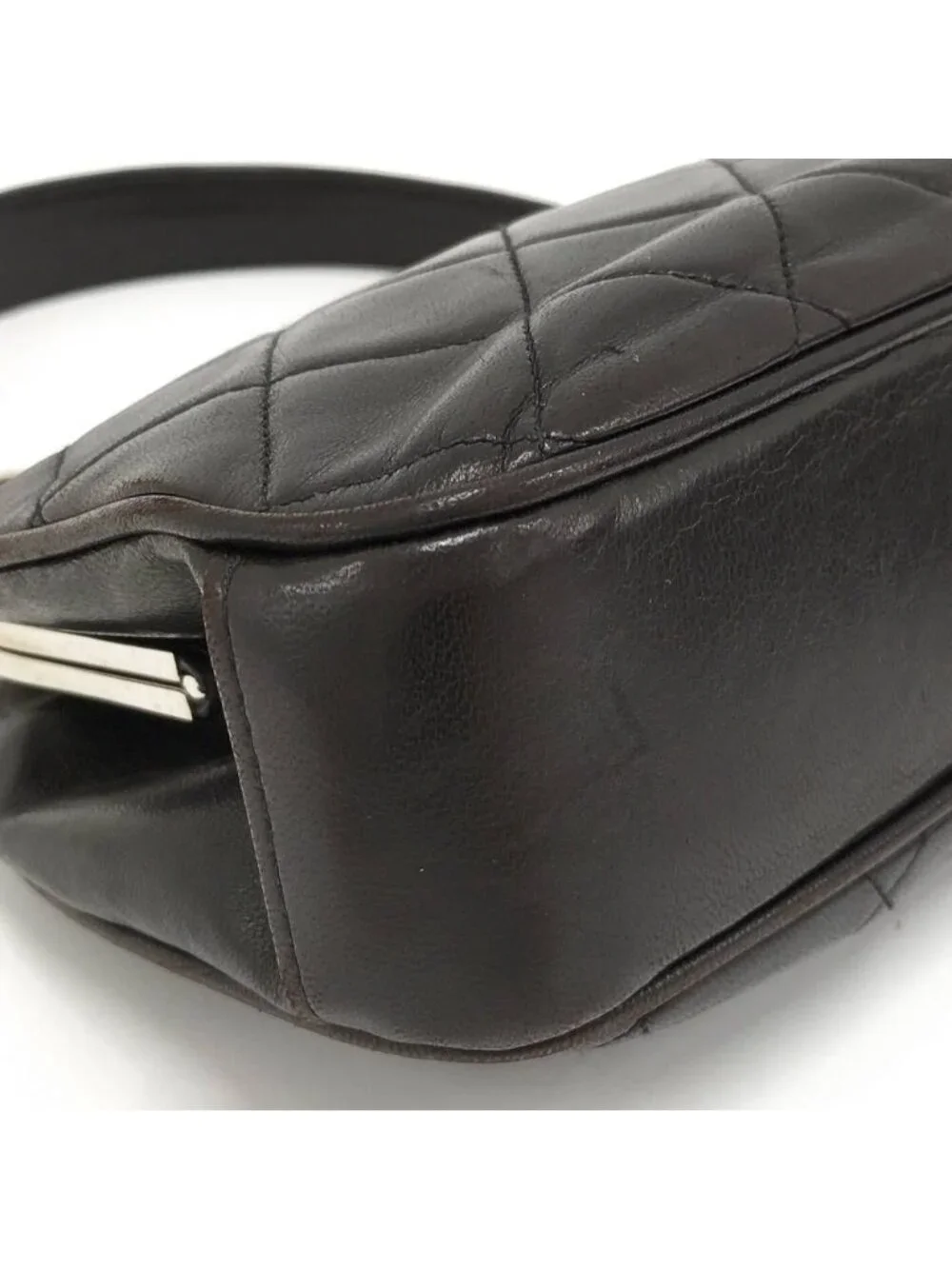 Chanel Vintage Quilted Kiss Lock Handbag One Handle